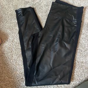 Athleta Leather Front Leggings